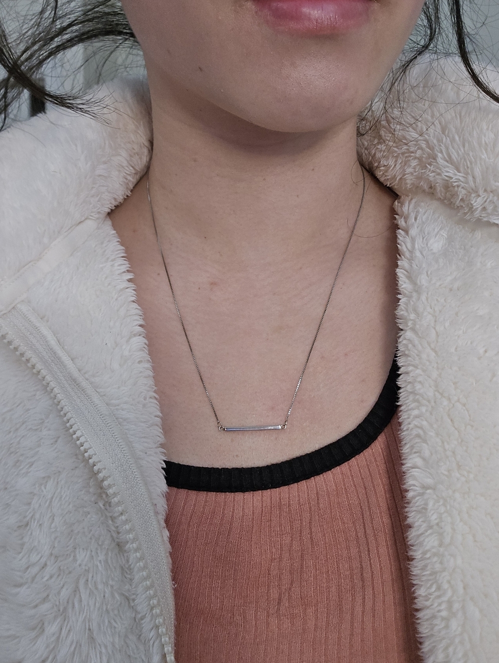 Minimal Silver Bar Necklace